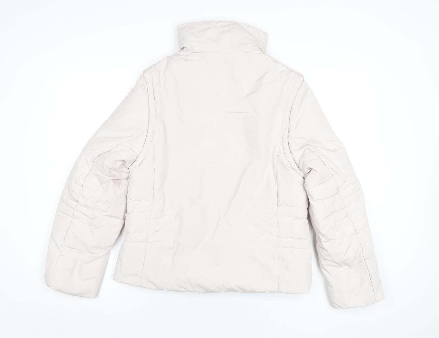 Active Womens White Puffer Jacket Coat Size 12 Zip