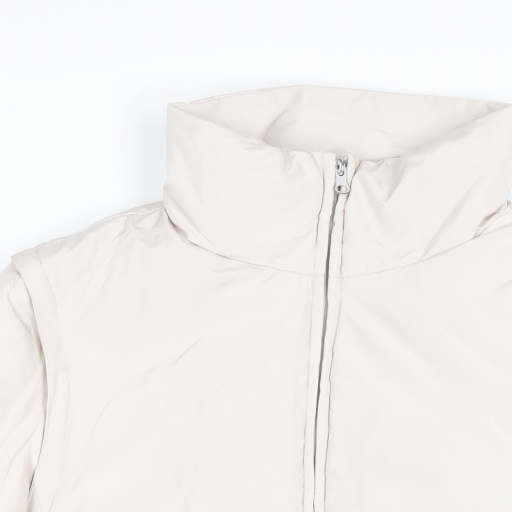 Active Womens White Puffer Jacket Coat Size 12 Zip