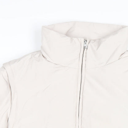 Active Womens White Puffer Jacket Coat Size 12 Zip