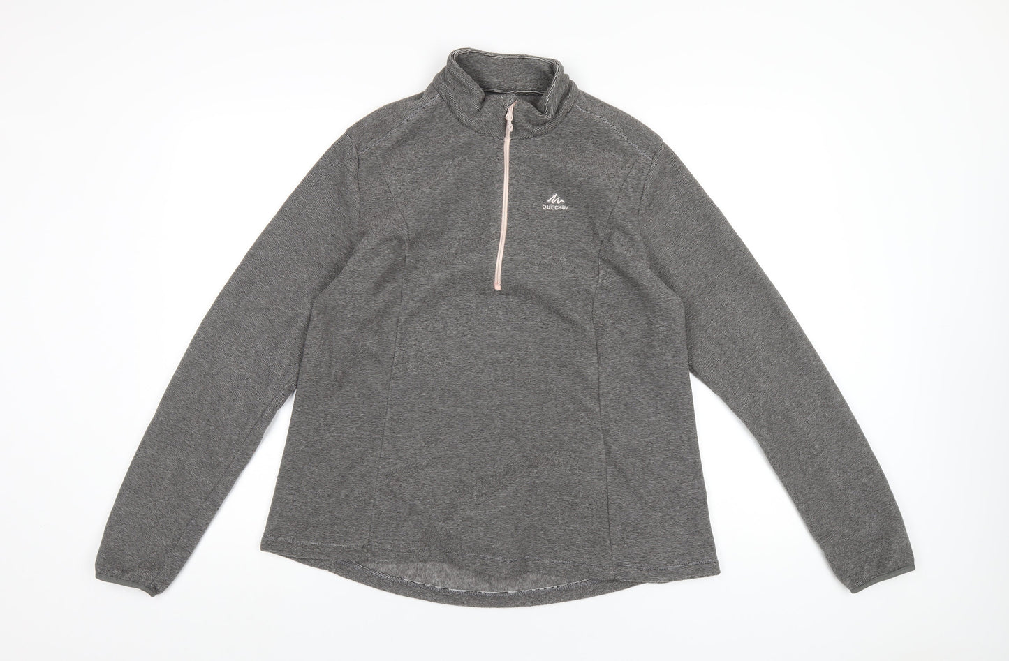 Quechua Womens Grey Polyester Pullover Sweatshirt Size L Zip