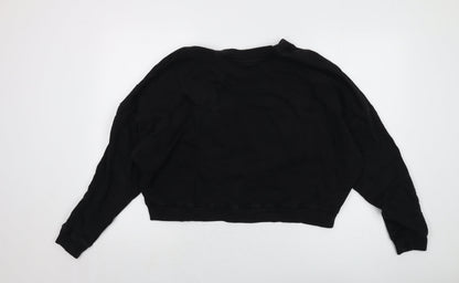 De Souza Womens Black Cotton Pullover Sweatshirt Size S Pullover