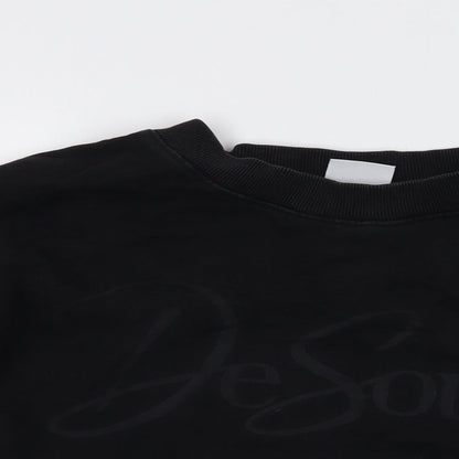 De Souza Womens Black Cotton Pullover Sweatshirt Size S Pullover