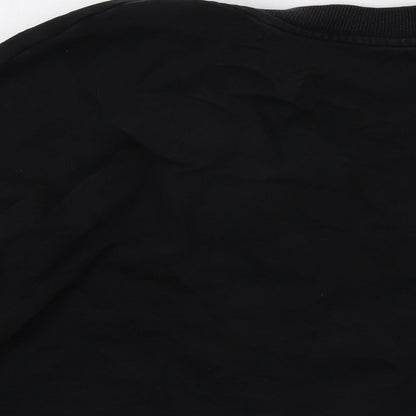 De Souza Womens Black Cotton Pullover Sweatshirt Size S Pullover