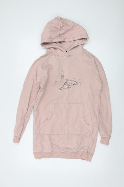 Threadgirls Girls Pink Cotton Pullover Hoodie Size 13 Years Pullover