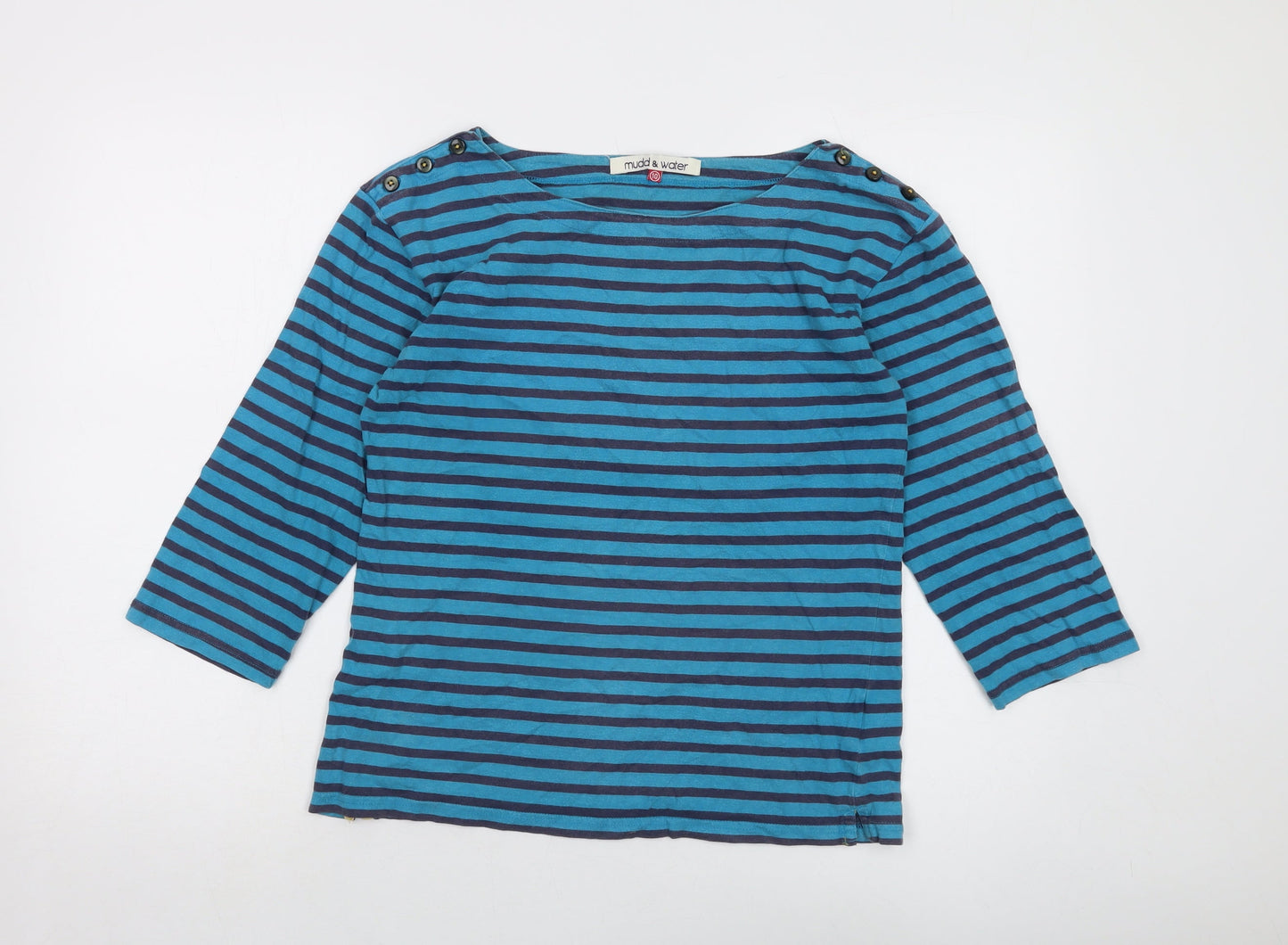 Womens UK Size 10 Mudd & Water Blue Basic T-Shirt