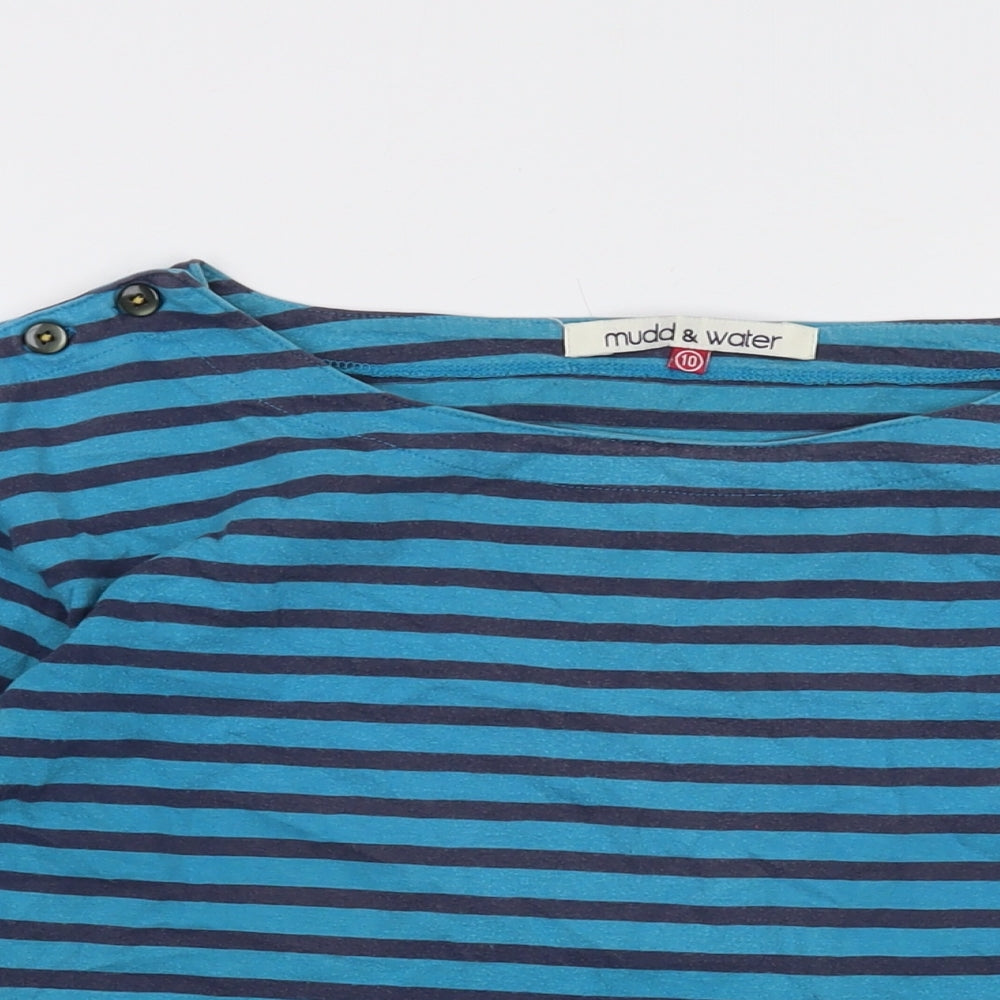 Womens UK Size 10 Mudd & Water Blue Basic T-Shirt