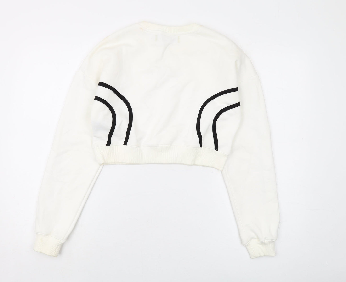 Maniere De Voir Womens Ivory Cotton Pullover Sweatshirt Size 4 Pullover
