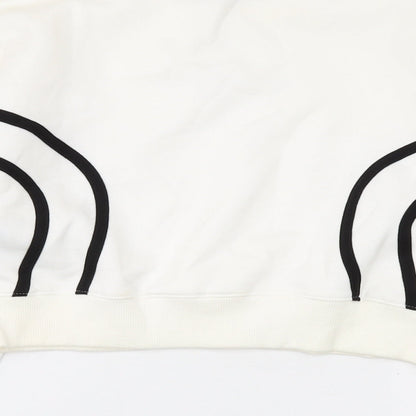Maniere De Voir Womens Ivory Cotton Pullover Sweatshirt Size 4 Pullover