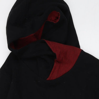 Black Premium Mens Black Cotton Pullover Hoodie Size S