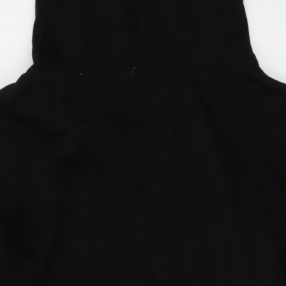 Black Premium Mens Black Cotton Pullover Hoodie Size S