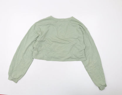 Womens UK Size XL Pull&Bear Green Pullover Sweatshirt
