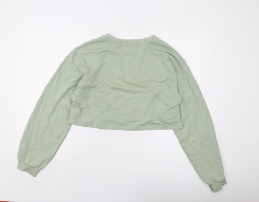 Womens UK Size XL Pull&Bear Green Pullover Sweatshirt