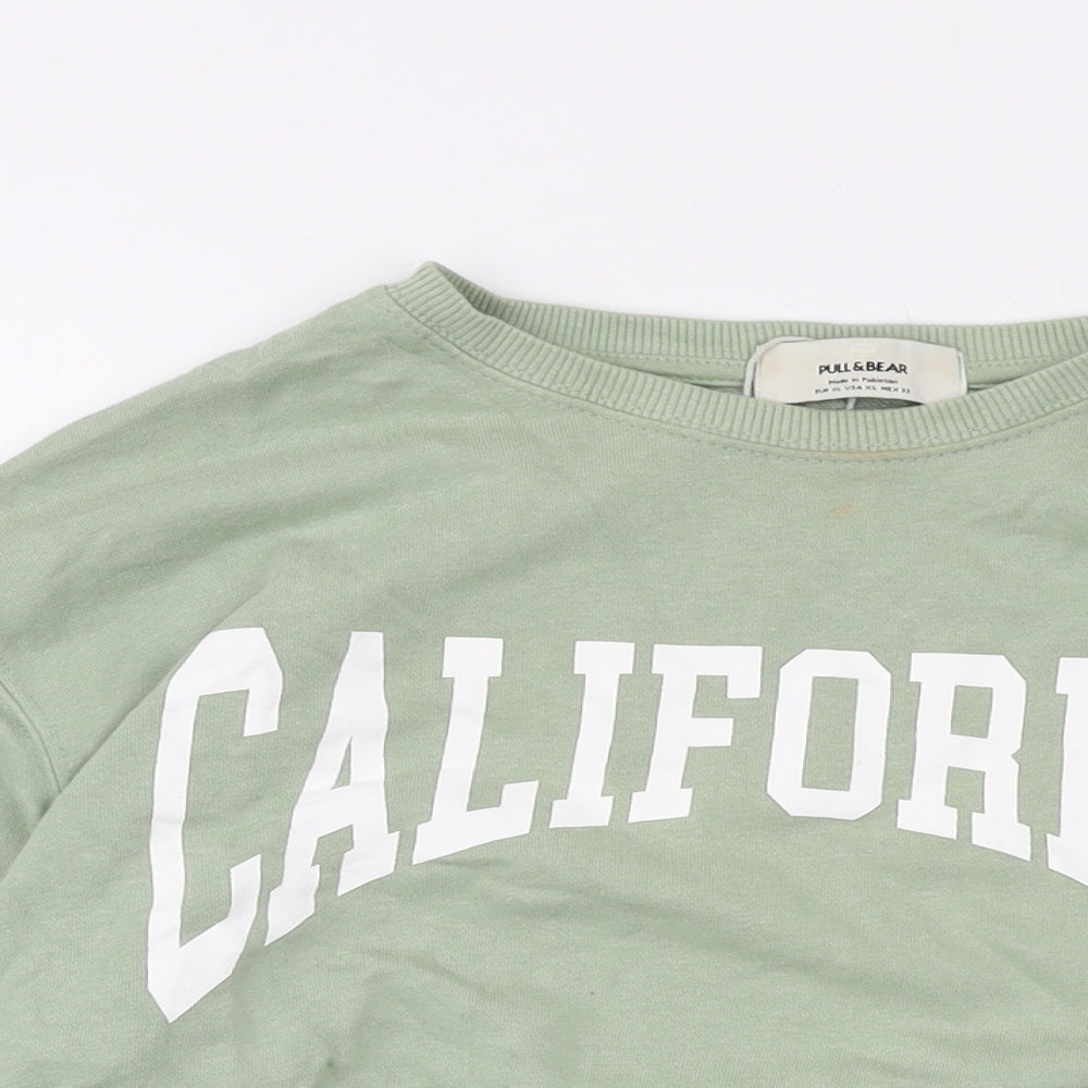 Womens UK Size XL Pull&Bear Green Pullover Sweatshirt