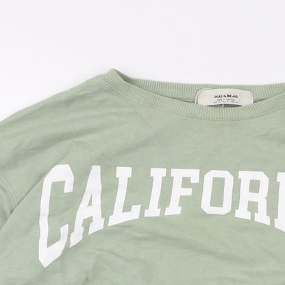 Womens UK Size XL Pull&Bear Green Pullover Sweatshirt
