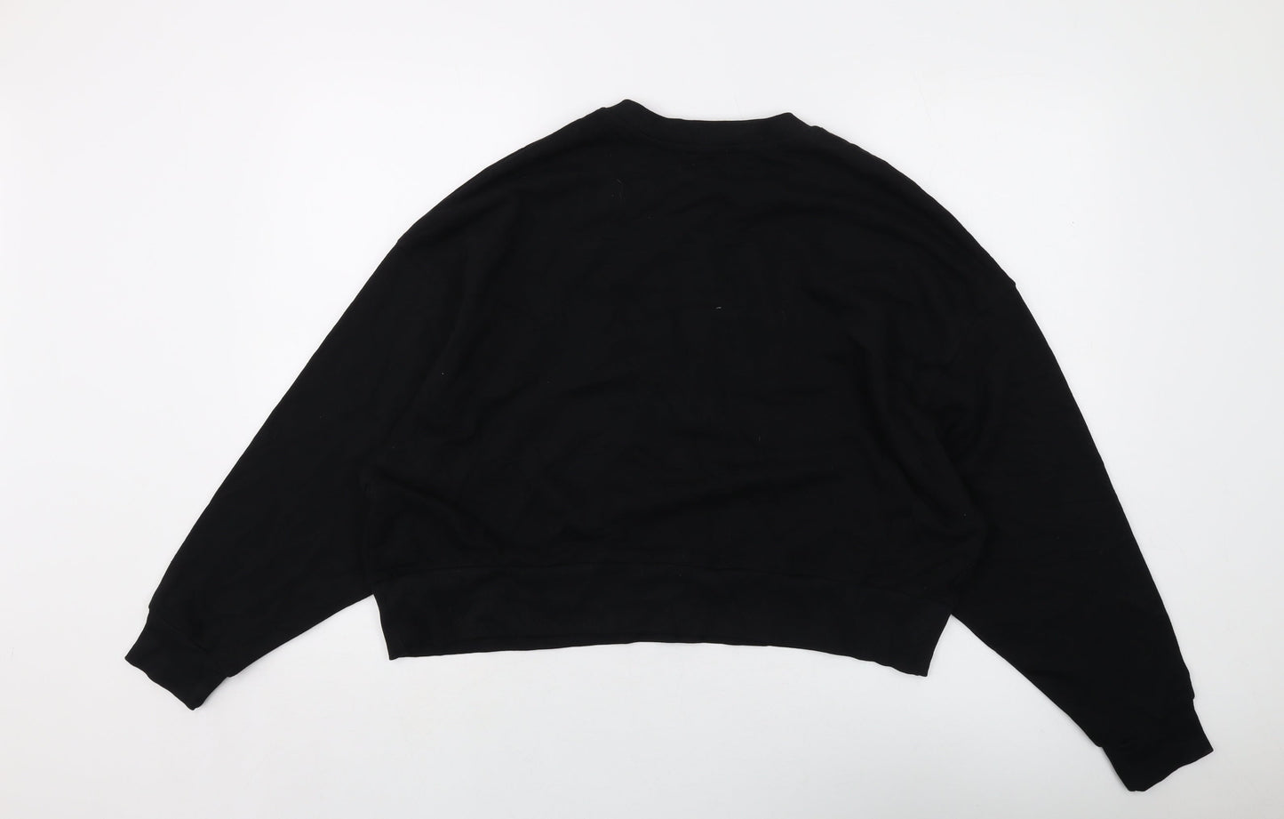 Bershka Womens Black Cotton Pullover Sweatshirt Size S Pullover - Manhattan