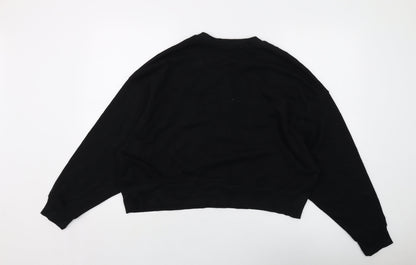 Bershka Womens Black Cotton Pullover Sweatshirt Size S Pullover - Manhattan