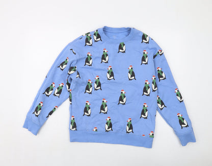John Lewis Boys Black Geometric Cotton Pullover Sweatshirt Size 11 Years Pullover - Penguin