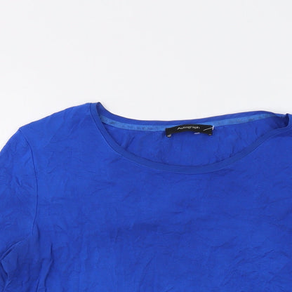 Autograph Womens Blue Modal Basic T-Shirt Size 10 Crew Neck