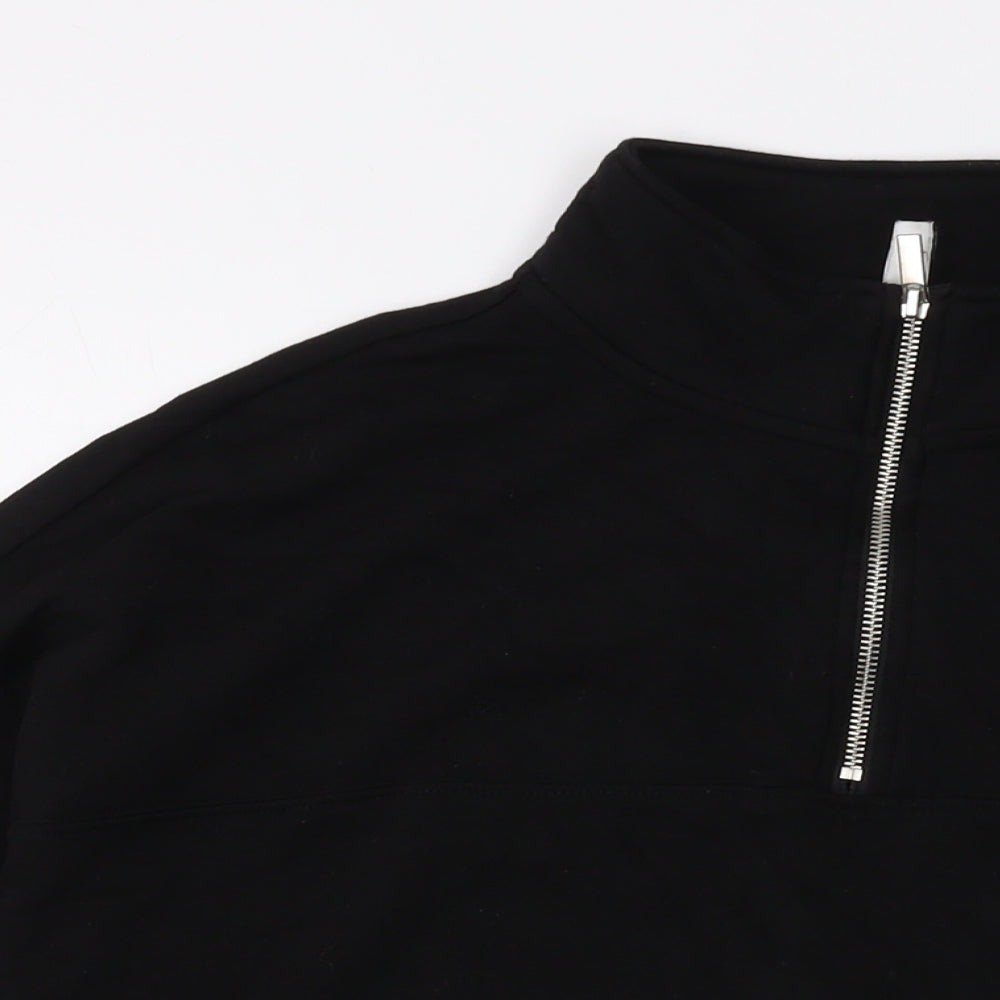 H&M Womens Black Polyester Pullover Sweatshirt Size L Zip