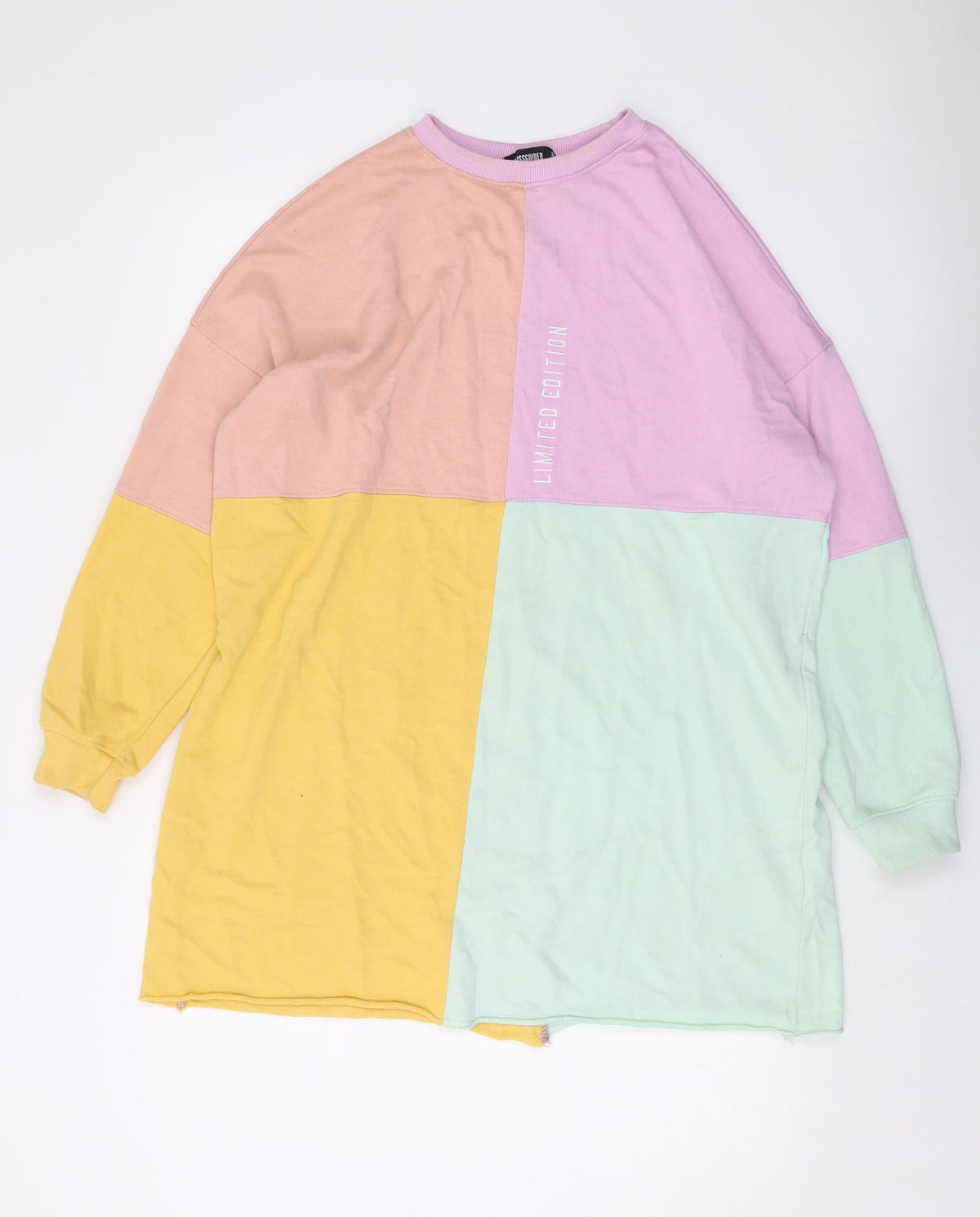 Additional front view of Missguided women’s multicoloured polyester pullover sweatshirt, size UK 8, pullover
