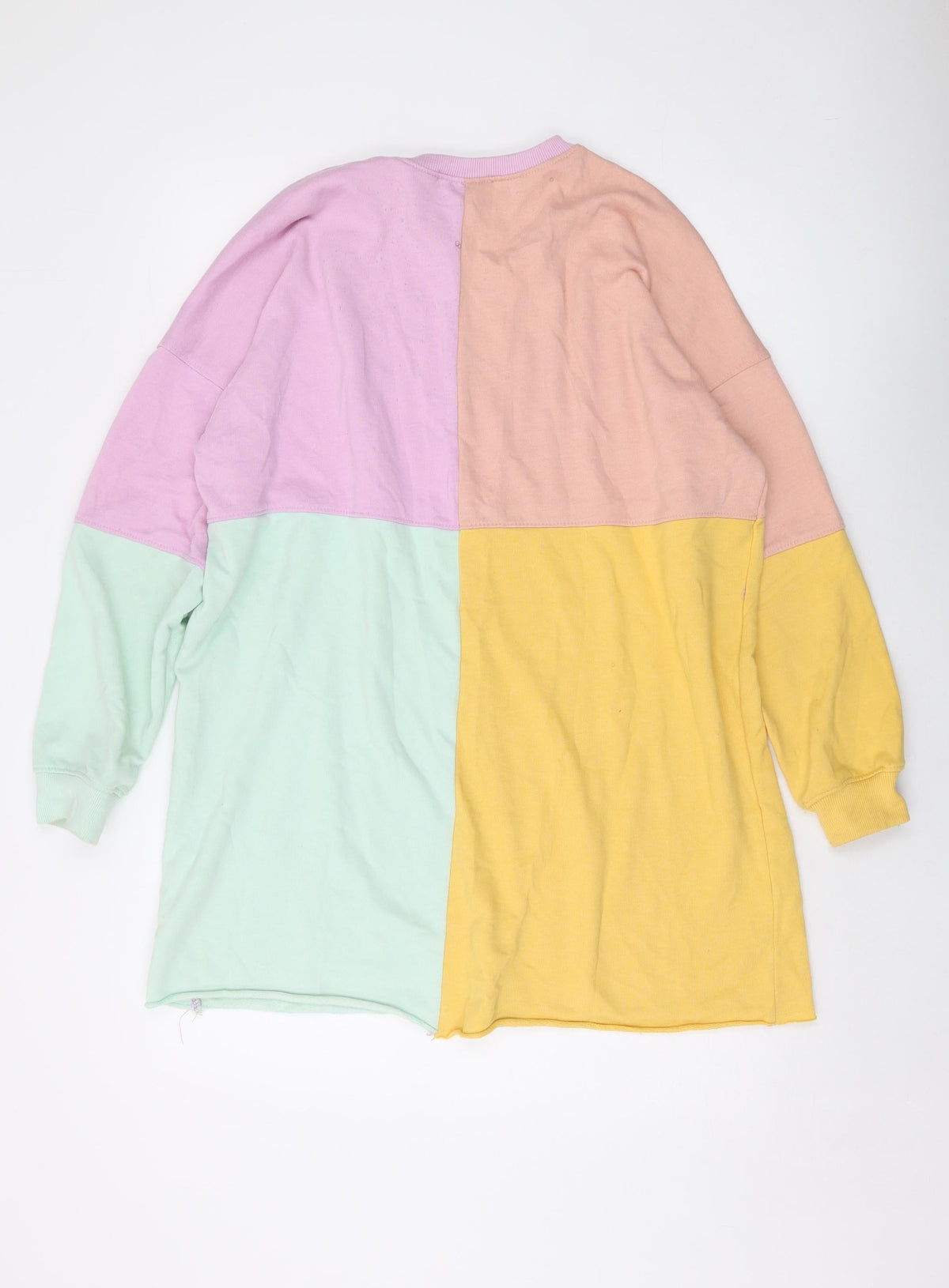 Back view of Missguided women’s multicoloured polyester pullover sweatshirt, size UK 8, pullover
