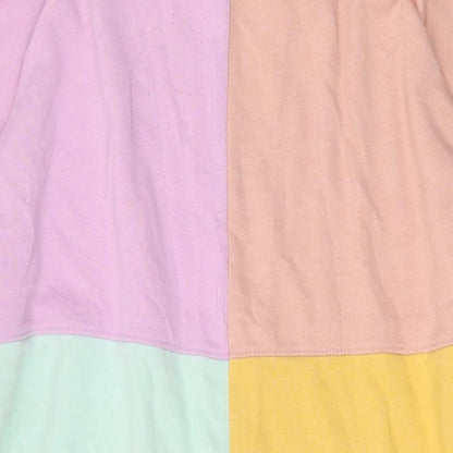 Brand and care label for Missguided women’s multicoloured polyester pullover sweatshirt, size UK 8, pullover