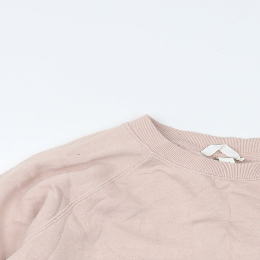 H&M Womens Pink Cotton Pullover Sweatshirt Size S Pullover