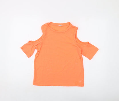 Womens UK Size 10 River Island Orange Basic T-Shirt