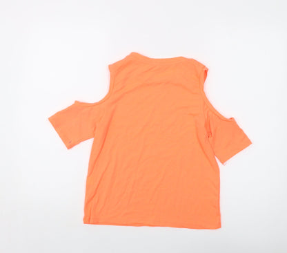 Womens UK Size 10 River Island Orange Basic T-Shirt