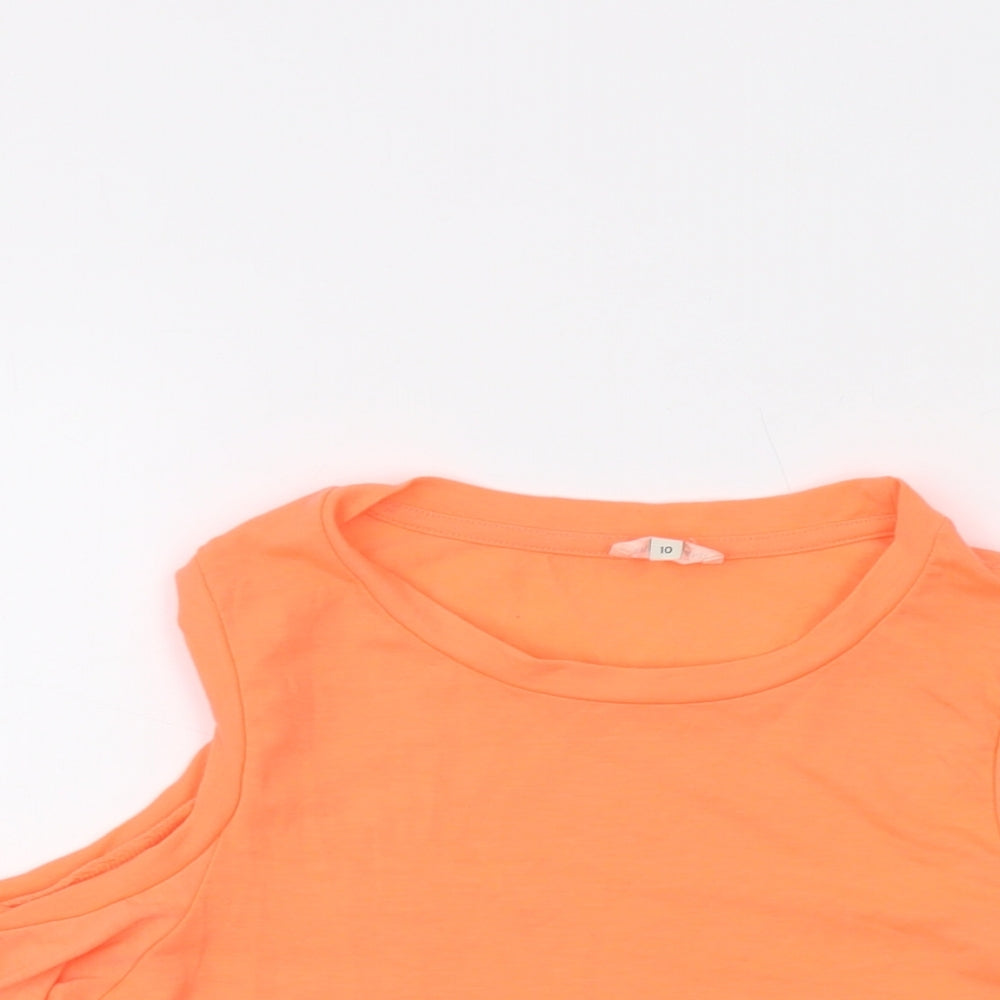 Womens UK Size 10 River Island Orange Basic T-Shirt