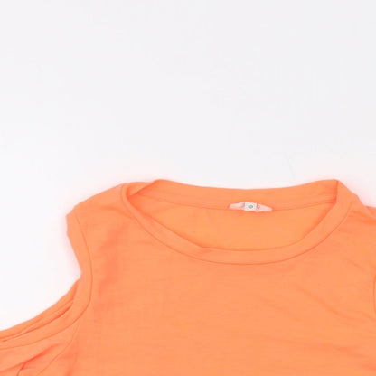 Womens UK Size 10 River Island Orange Basic T-Shirt