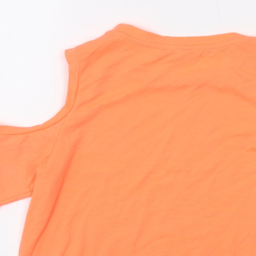 Womens UK Size 10 River Island Orange Basic T-Shirt