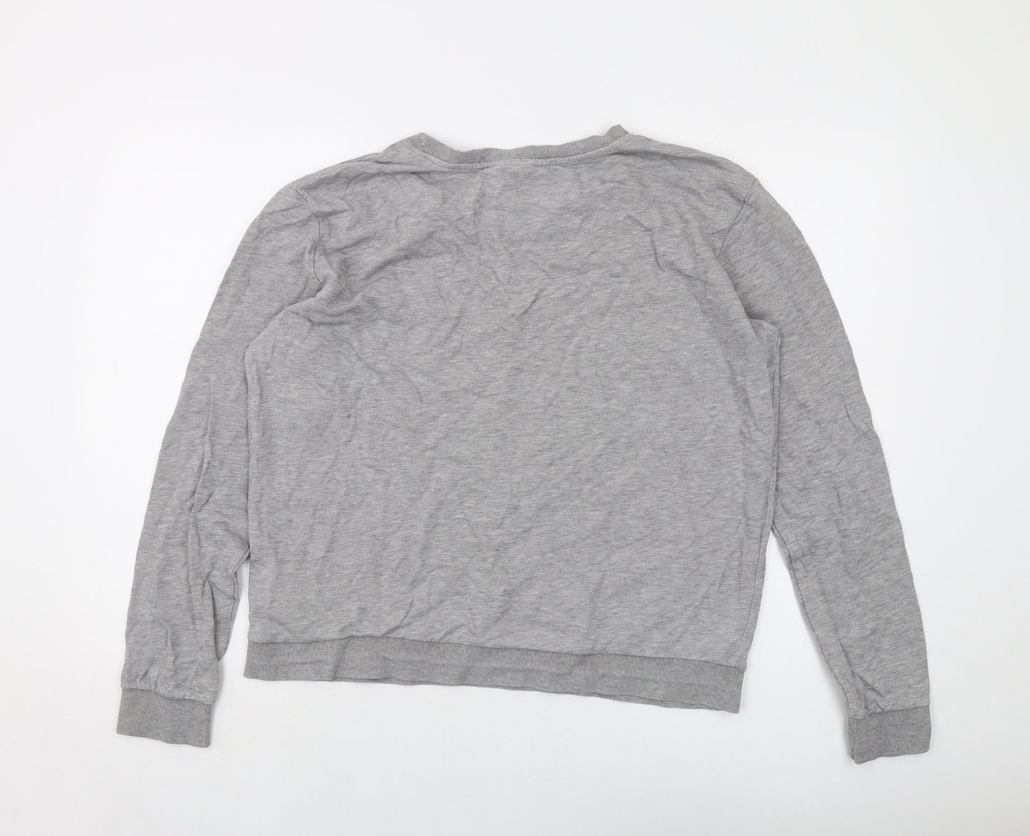 H&M Womens Grey Cotton Pullover Sweatshirt Size L Pullover