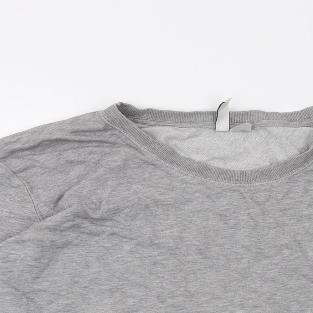 H&M Womens Grey Cotton Pullover Sweatshirt Size L Pullover