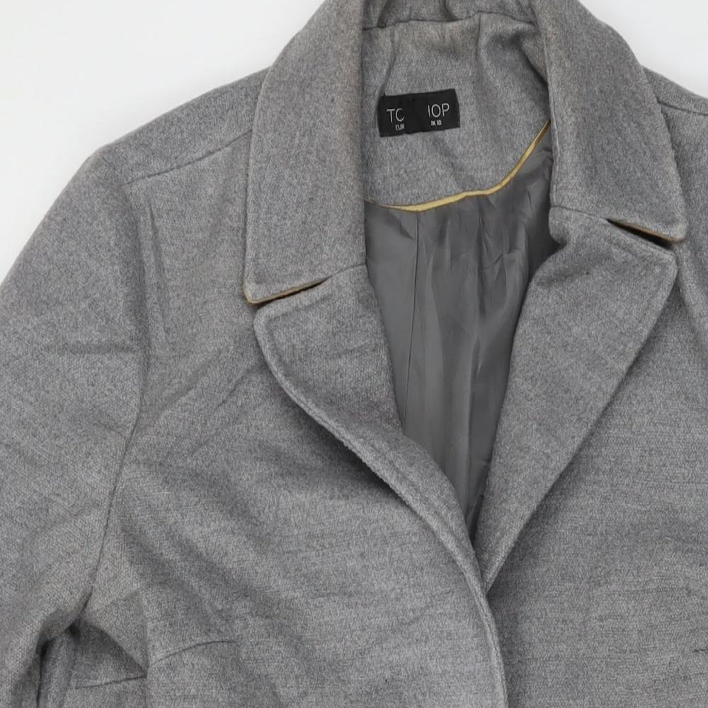 Womens UK Size 10 Topshop Grey Overcoat