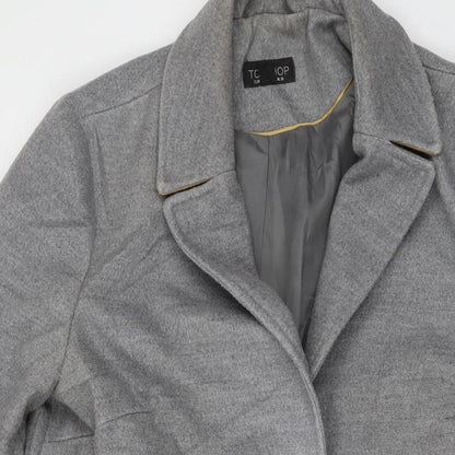 Womens UK Size 10 Topshop Grey Overcoat