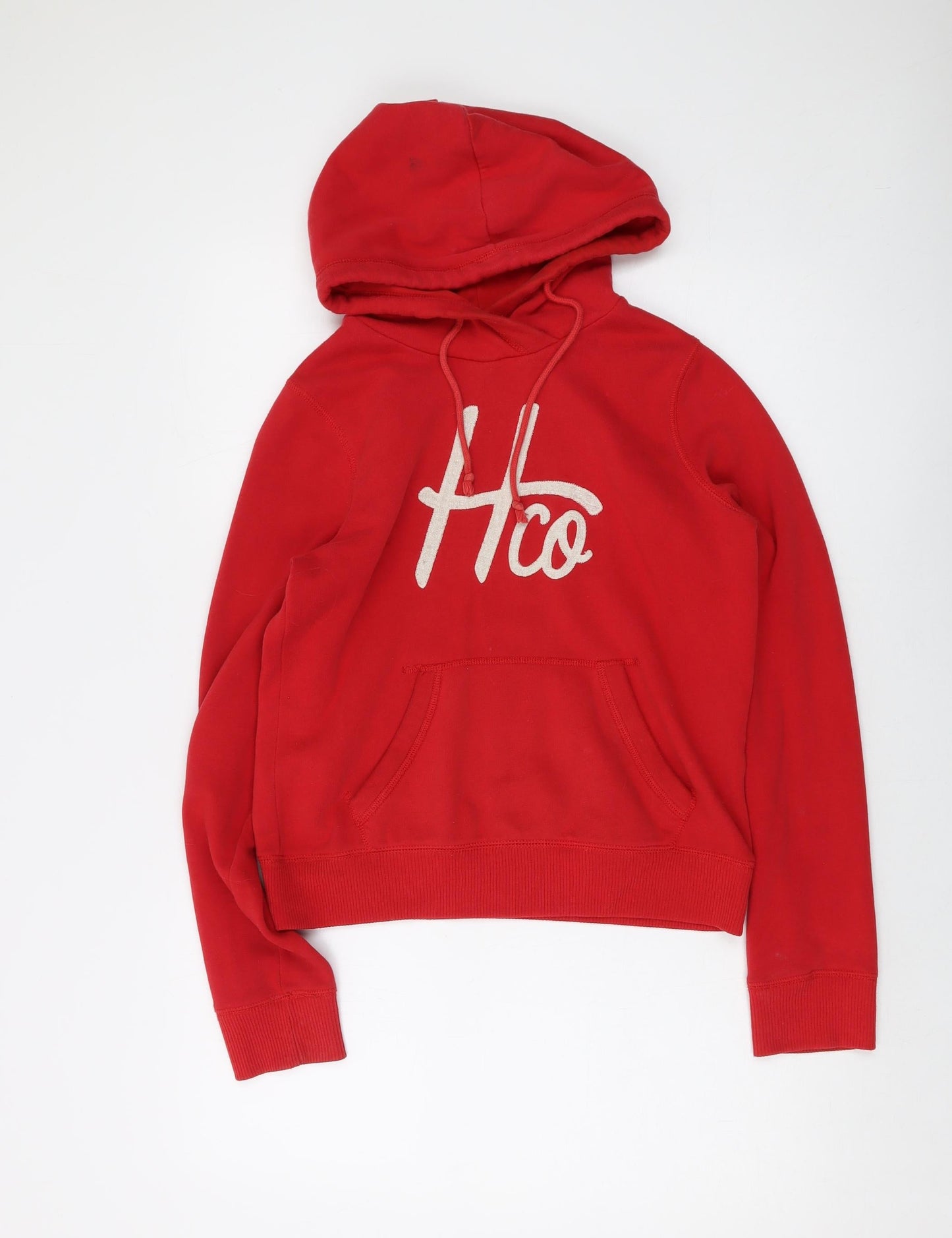 Hollister Womens Red Cotton Pullover Hoodie Size S Pullover