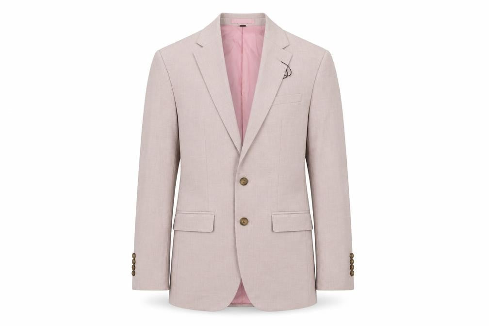 Marks & Spencer Mens Pink Polyester Jacket Suit Jacket Size 34 Regular