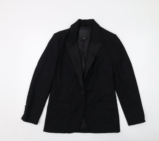 Autograph Womens Black Jacket Size 6 Button