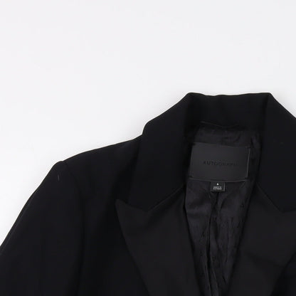 Autograph Womens Black Jacket Size 6 Button
