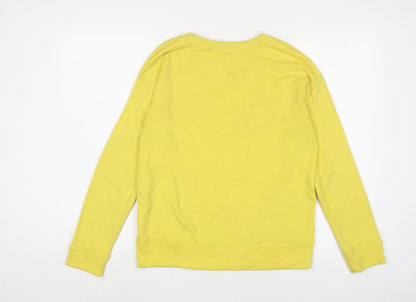 Mango Womens Yellow Cotton Pullover Sweatshirt Size S Pullover - Bye Bye