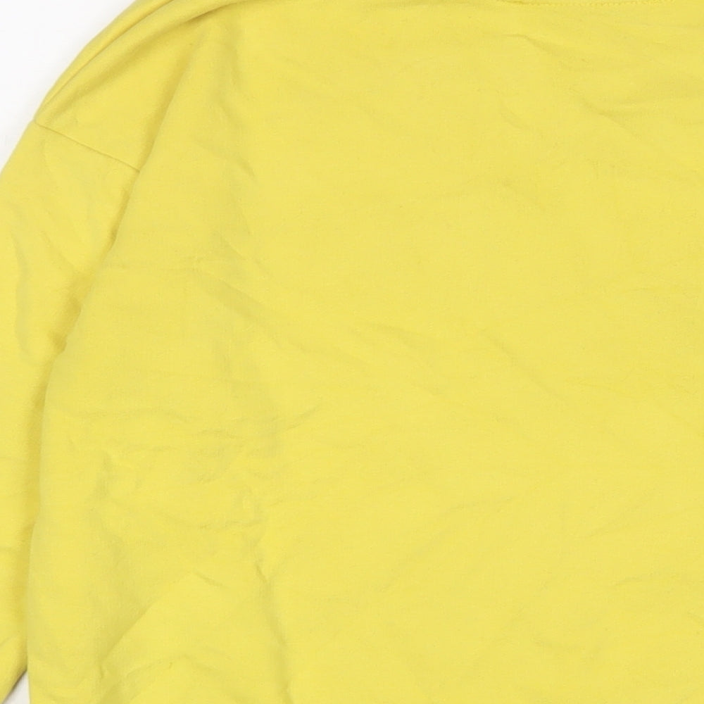 Mango Womens Yellow Cotton Pullover Sweatshirt Size S Pullover - Bye Bye