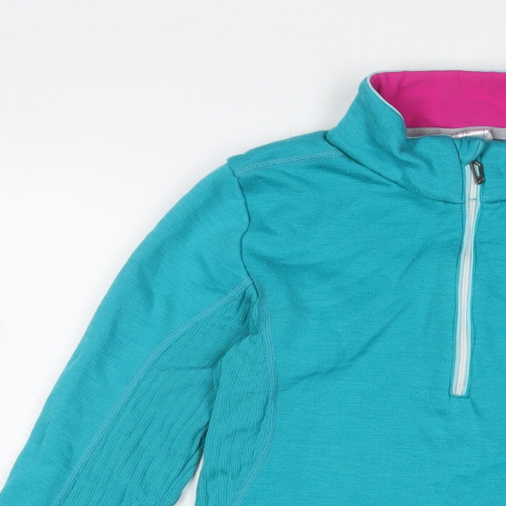 DECATHLON Womens Blue Polyester Pullover Sweatshirt Size S Zip