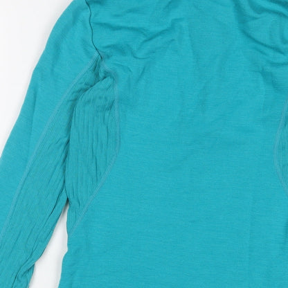 DECATHLON Womens Blue Polyester Pullover Sweatshirt Size S Zip