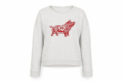 Mango Womens Grey Cotton Pullover Sweatshirt Size L Pullover - Embroidered