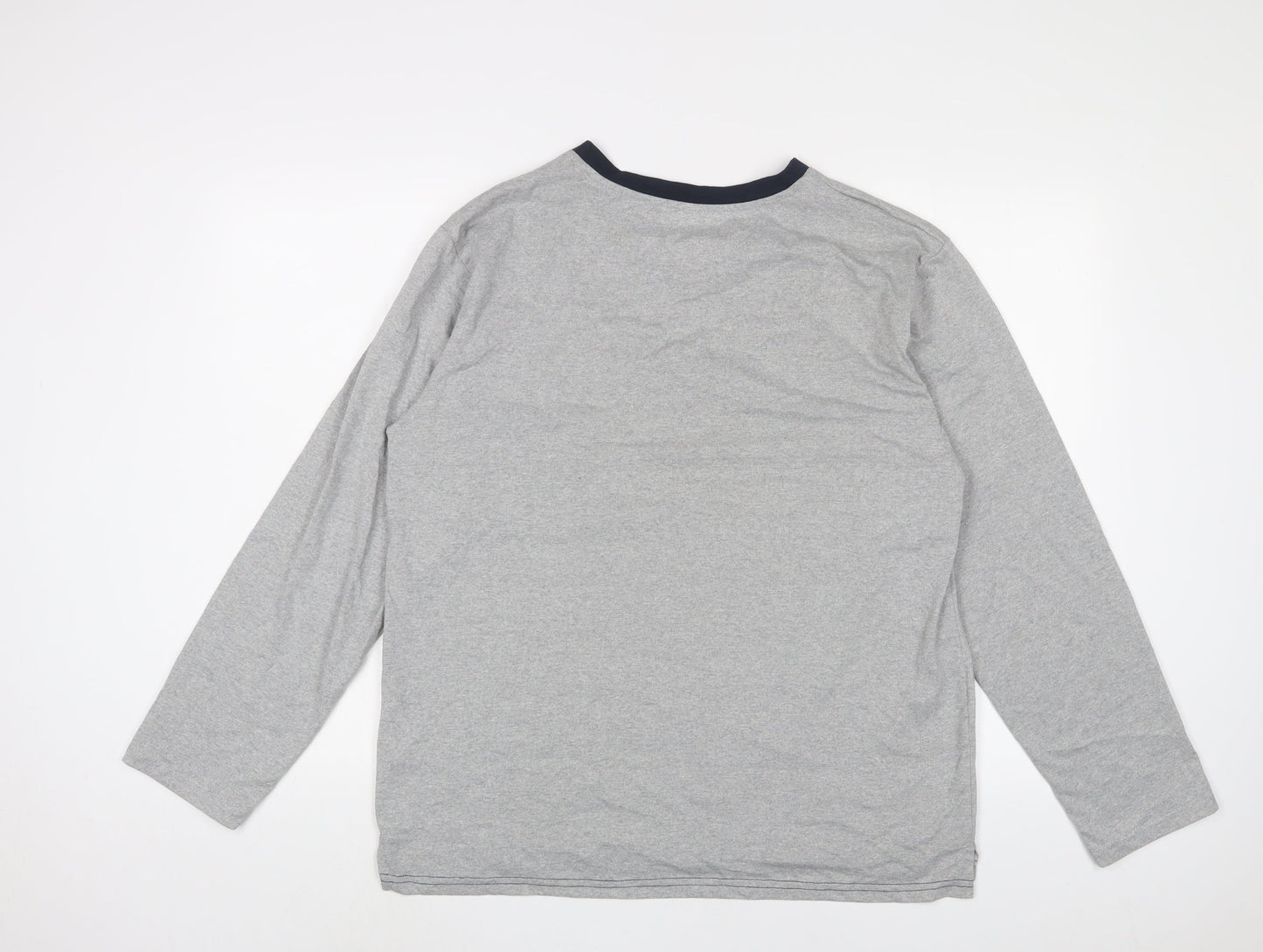THE WHITE COMPANY Mens Grey Polyester T-Shirt Size M V-Neck - Embroidered