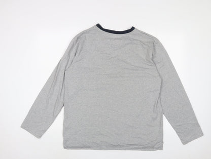 THE WHITE COMPANY Mens Grey Polyester T-Shirt Size M V-Neck - Embroidered