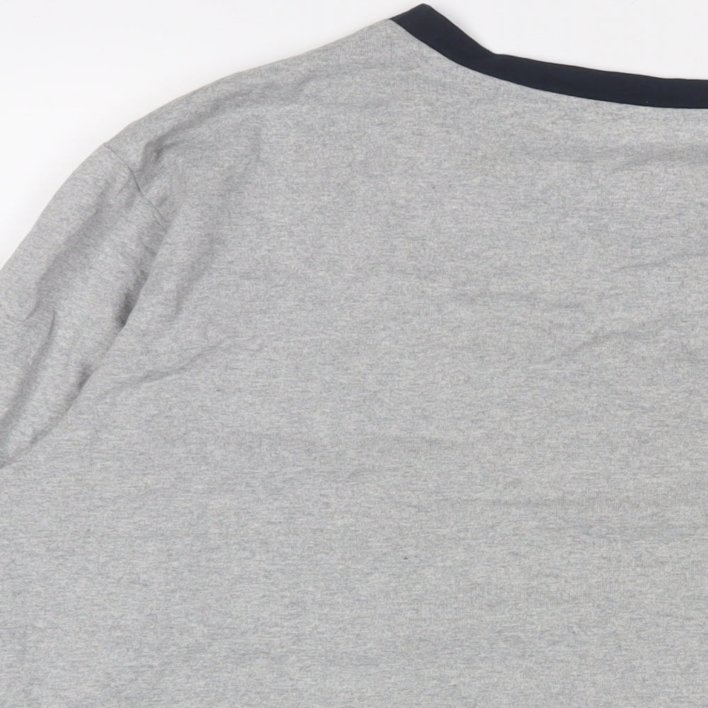 THE WHITE COMPANY Mens Grey Polyester T-Shirt Size M V-Neck - Embroidered