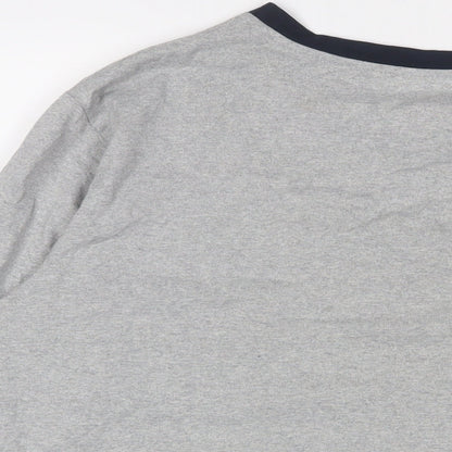 THE WHITE COMPANY Mens Grey Polyester T-Shirt Size M V-Neck - Embroidered