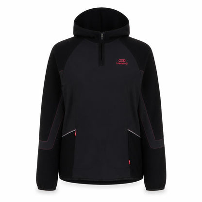 Decathlon Womens Black Polyester Pullover Sweatshirt Size 8 Zip - Logo, Embroidered